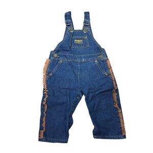 Vintage OshKosh B’Gosh Vestbak Western Fringe Denim Overalls 12M